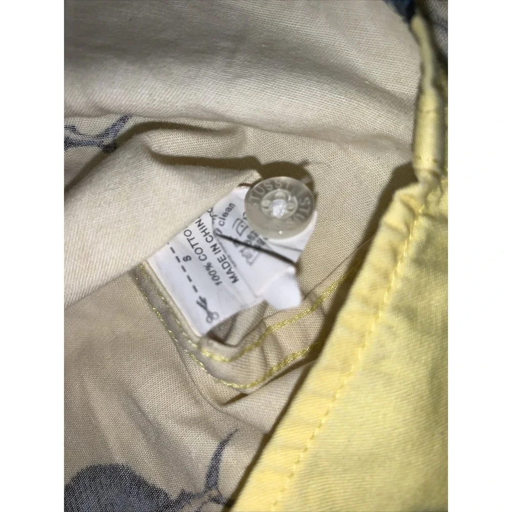 Stussy Marlins Hawaiian Button Up Shirt Yellow‎ Small Skate Fishing